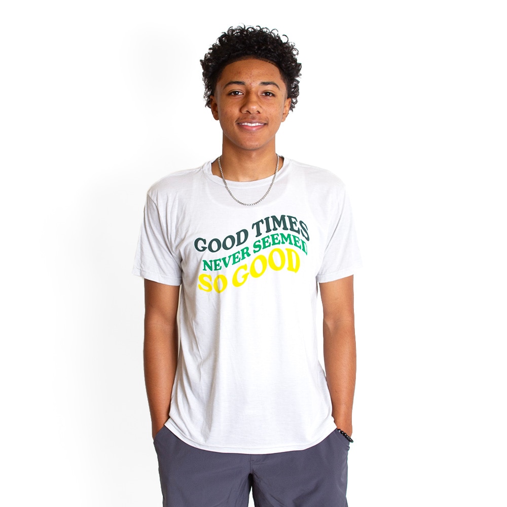 Ducks Spirit, Ivy Citizens, White, Crew Neck, Men, Unisex, Repreve, Multi-color, Good Time Never Seems so Good, T-Shirt, 754480